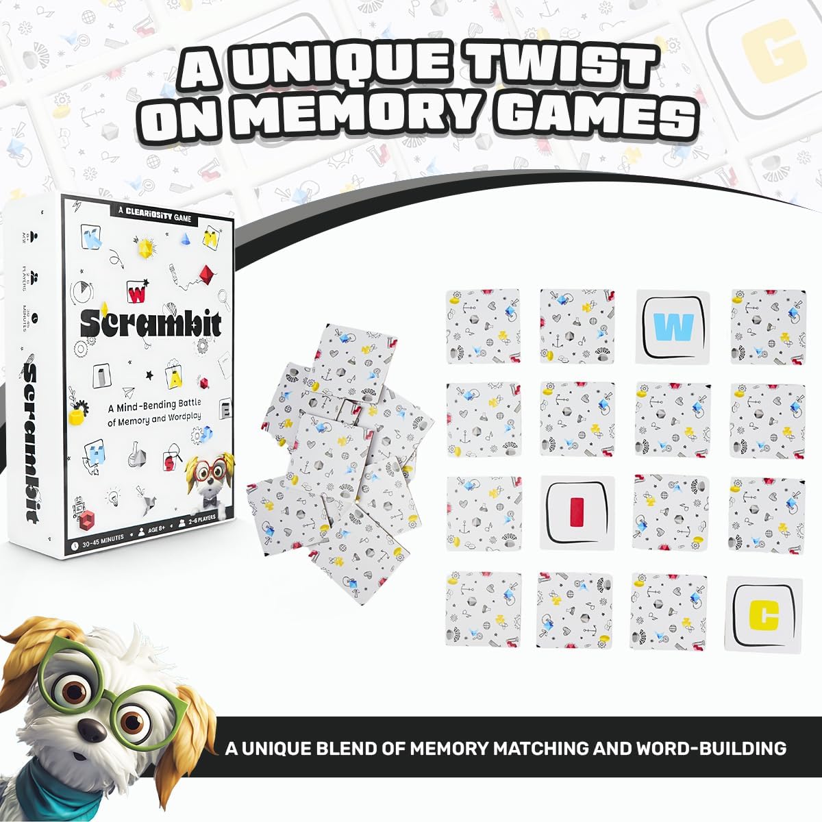 White Beetle Games Interactive Memory Game for Family Game Night, Travel Games for Kids 8-12 & Adults, Educational & Fun Matching Activity for The Family, Spelling & Word Play for Ages 8+