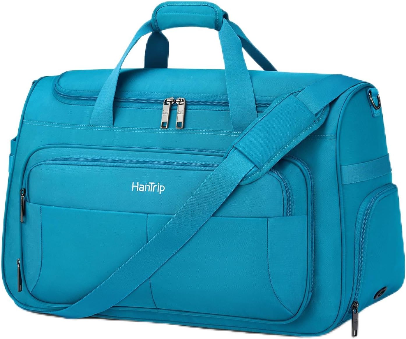 Carry on Duffel Bag Foldable Duffle Bags for Travel, Large Personal Item Bags for Airplanes, Weekender Overnight Mens Travel Tote Bag for Women Softside Carry on Luggage (Caribbean Blue)