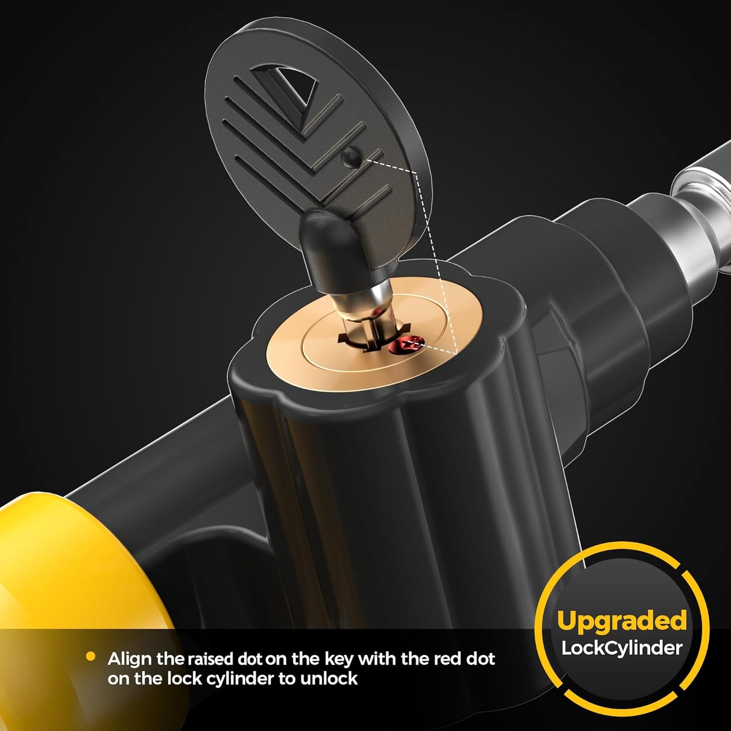 SURDOCA Car Steering Wheel Lock Anti-Theft Device, Steering Wheel Locks for Car SUV Van, Upgraded Lock Cylinder, Easy Installation, Rubber Protection, Extendable Universal Security Device, Black