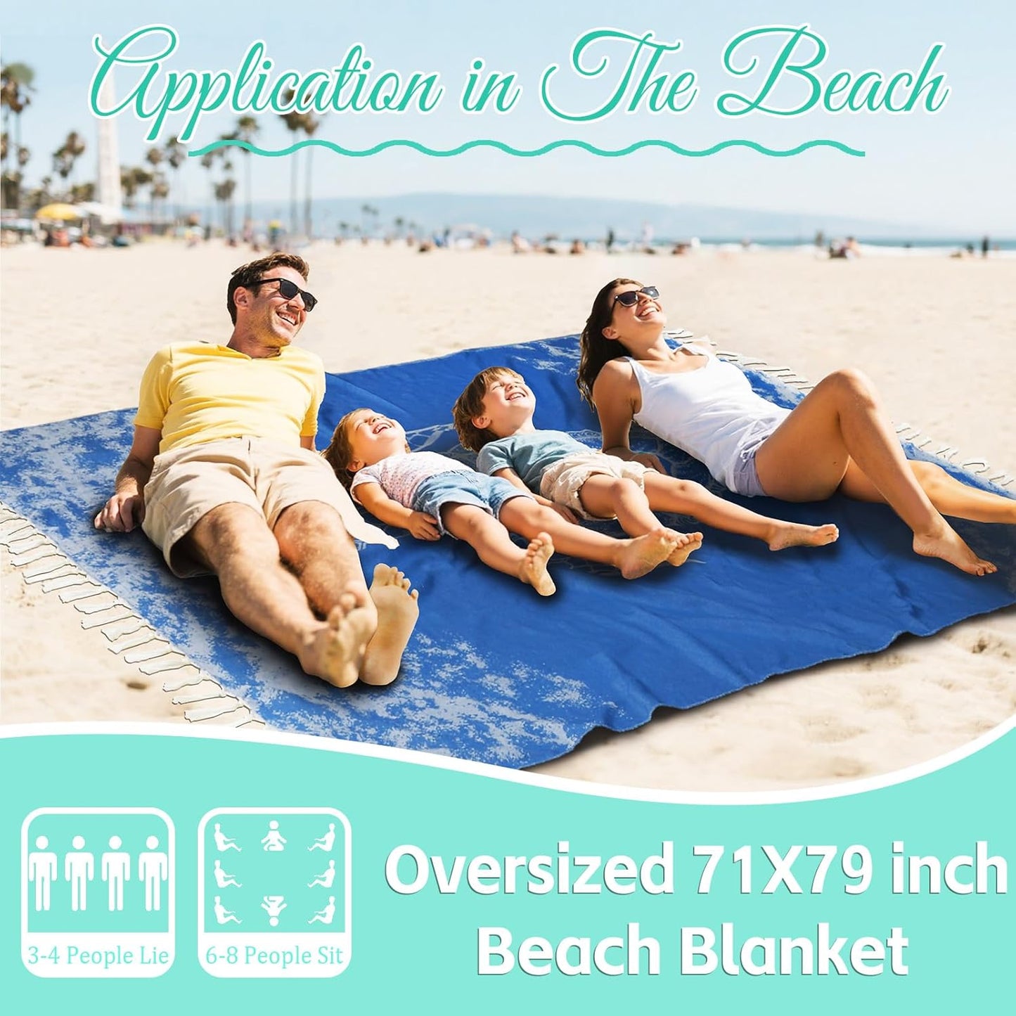 Oversized Turkish Beach Towel Blanket Cotton Giant XL Sandproof Towels Huge Linen XXL Extra Large Big Throw Quilt Blankets for Adults Blue Turtle