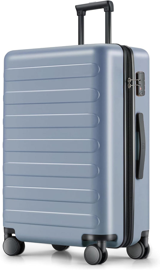 NINETYGO Medium Checked Luggage 26 Inch, Checking In Luggage with Smooth Spinner Wheels, Lightweight, Hard Shell PC Suitcase, Lightweight Travel Luggage, TSA Approved (Shadow, Rhine Basic)