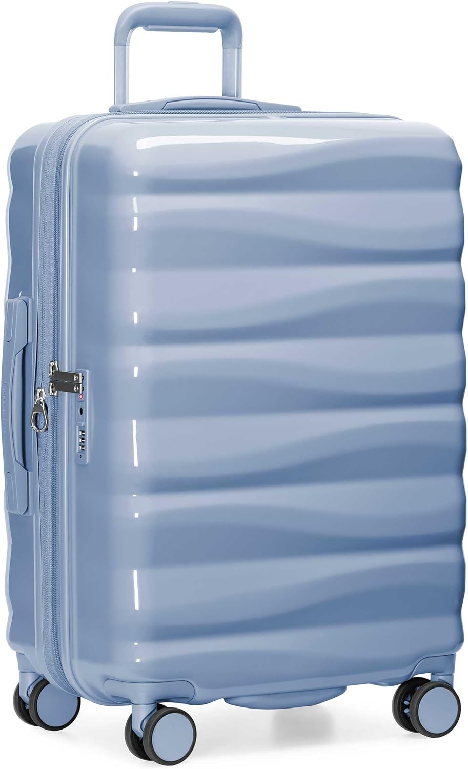 Traveler's Choice Edinburgh II Hardside Spinner Luggage with TSA Lock, Blue, 25" Medium