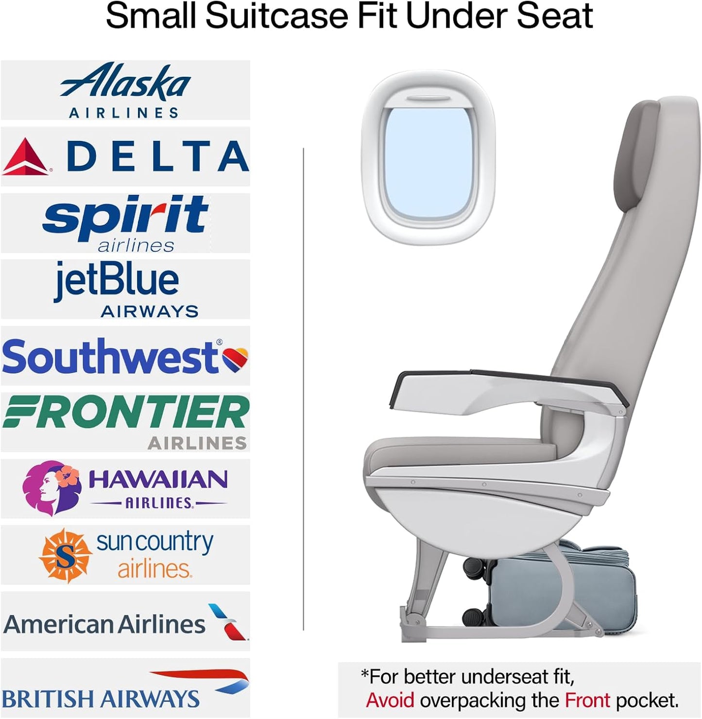 Hanke 16 Inch Underseat Carry On Luggage with Spinner Wheels for Airline, Small Softside TSA Approved Luggage Lightweight Rolling Suitcases Under Seat Travel Carry-On Bag(Grey)