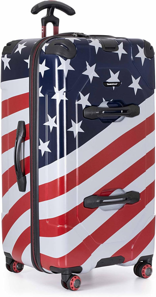 Traveler's Choice Maxporter II 30" Hardside Spinner Trunk Luggage, TSA Lock, American Flag