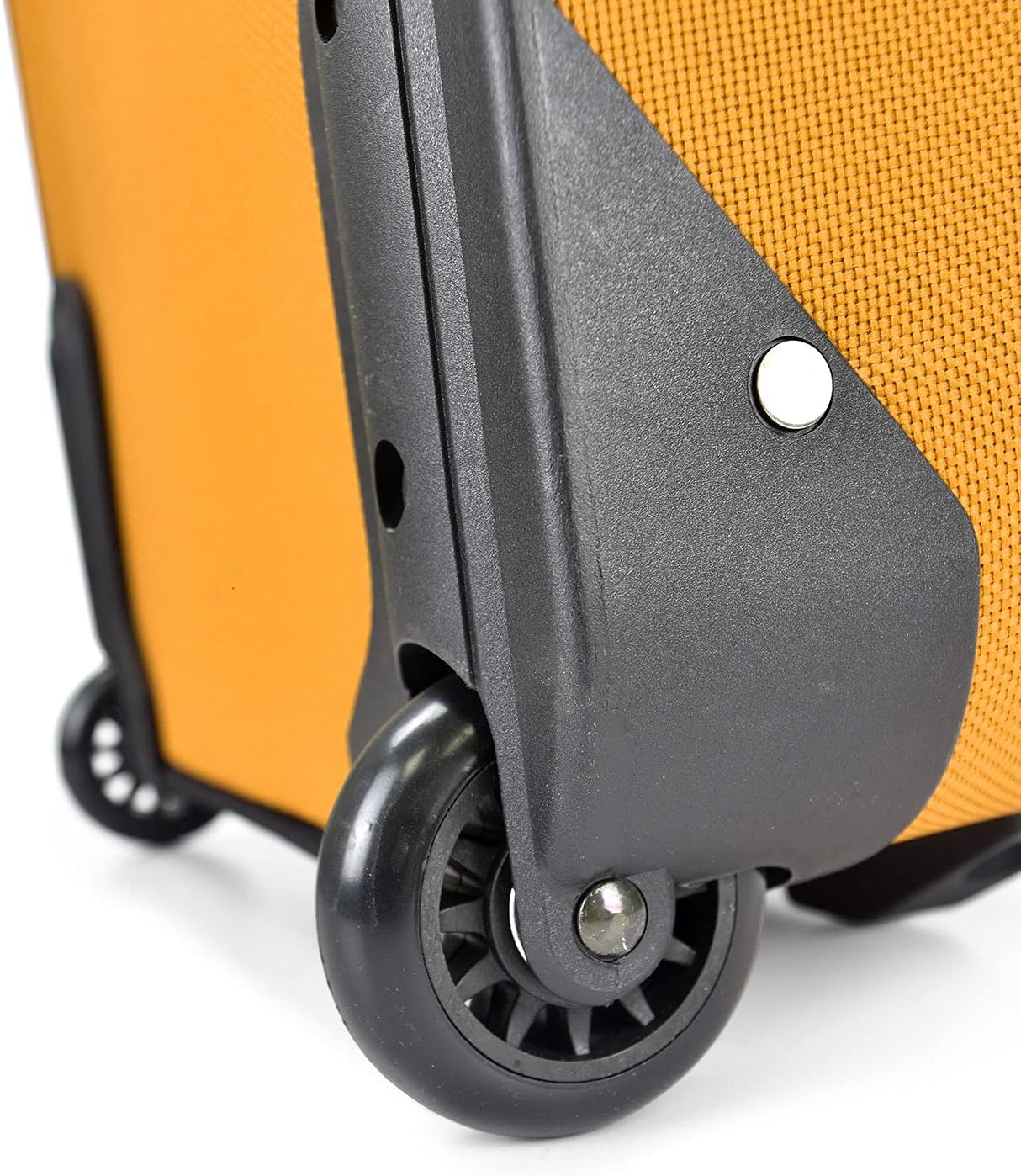 U.S. Traveler Lightweight Rolling 21" Carry On Luggage Softside Suitcase, Orange, 2-Wheel Single