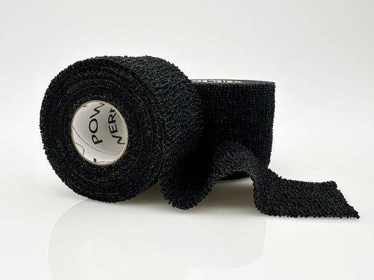 PowerFlex – Self-Adhering Sports Wrap for Injury Prevention & Post-Injury Stability – Medical-Grade, Sweat & Water Resistant First Aid Wrap for Athletes - Black, 2 inch, 2 Rolls