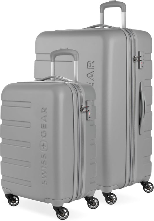 SwissGear 7366 Signature Hardside Expandable Luggage with Spinner Wheels, TSA Lock, Cup-Holder, Grey, 2-Piece Set (19/27)
