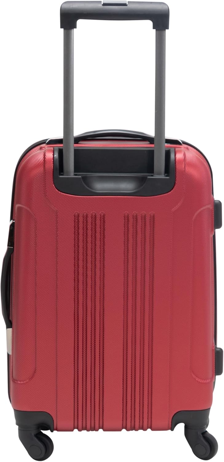 Kenneth Cole REACTION Out of Bounds Lightweight Hardshell 4-Wheel Spinner Luggage, Scarlet Red, 20-Inch Carry On