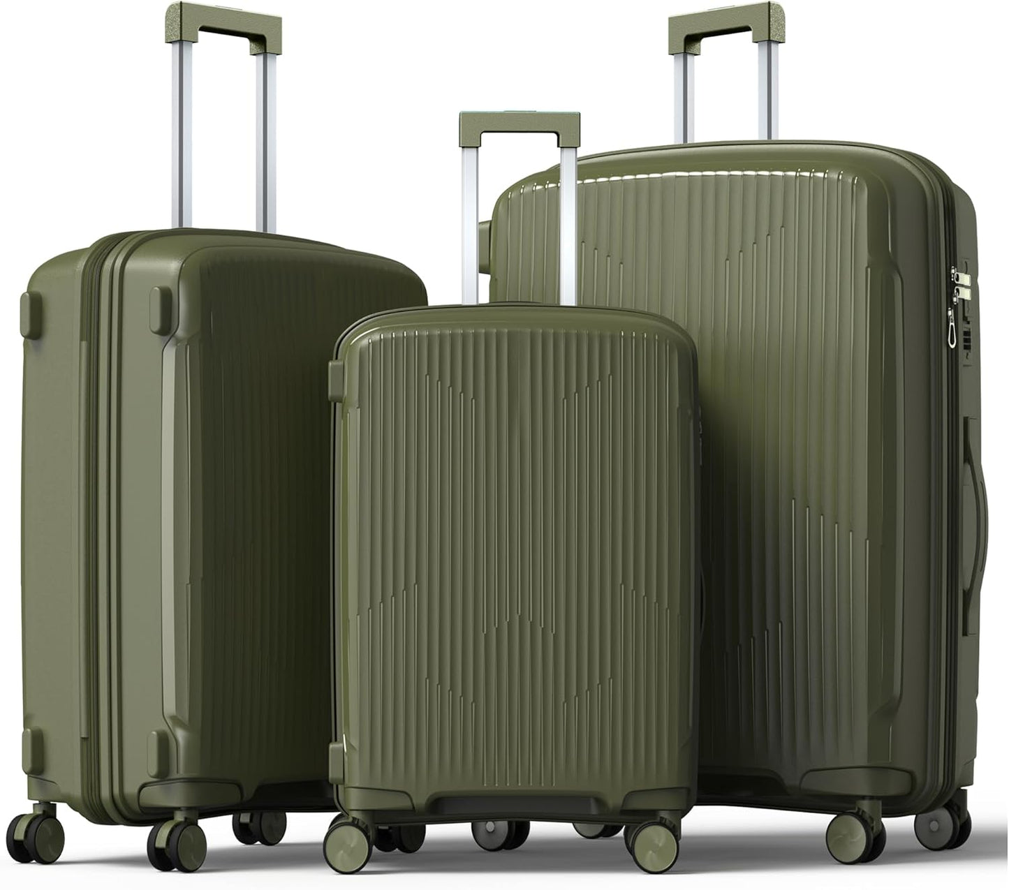 Nazhura Luggage Set, 3-Piece Hardside Suitcase Set, 20-inch Carry On, 24-inch, 28-inch Luggage