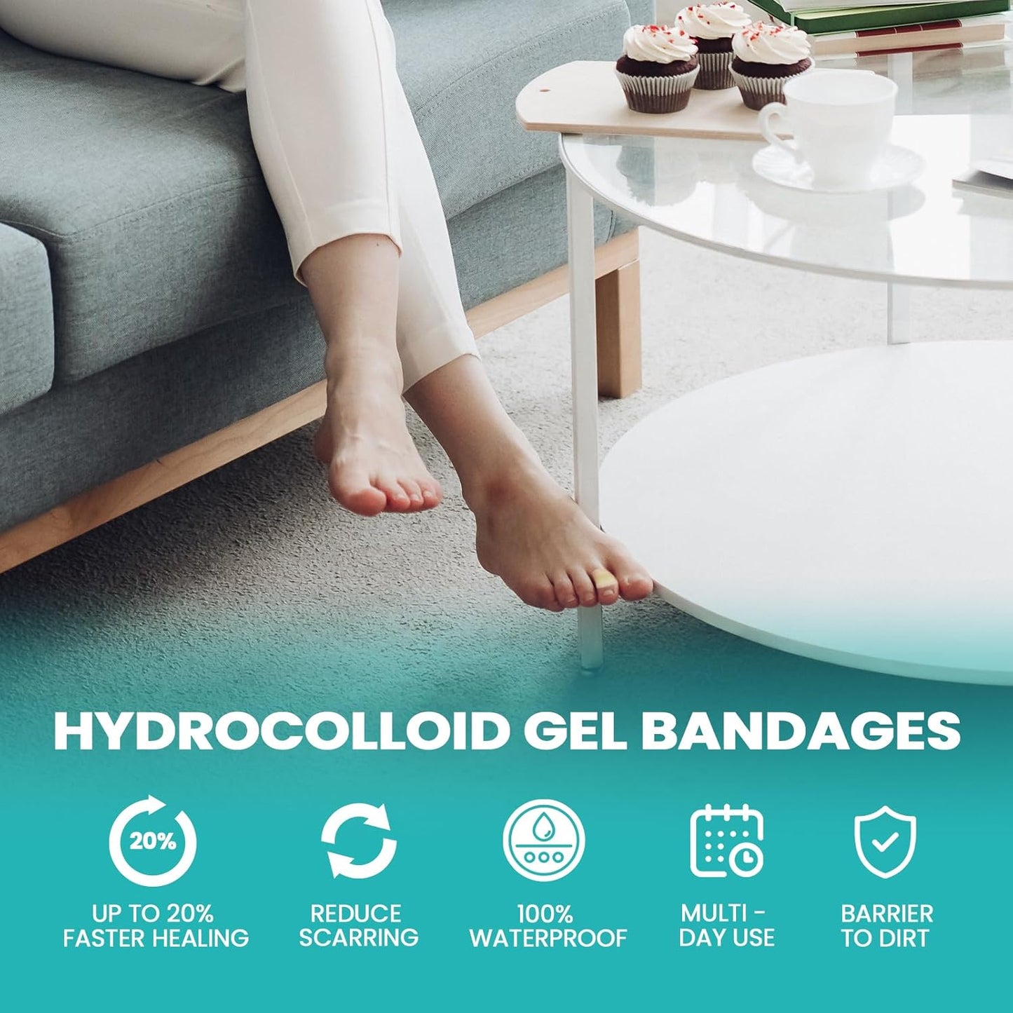 Blister Bandages Blister Pads - 28 ct Blister Cushions - Water Resistant Hydrocolloid Bandage for Foot, Toe, Heel - Gel Blister Bandages for Prevention & Recovery, Toe Pack