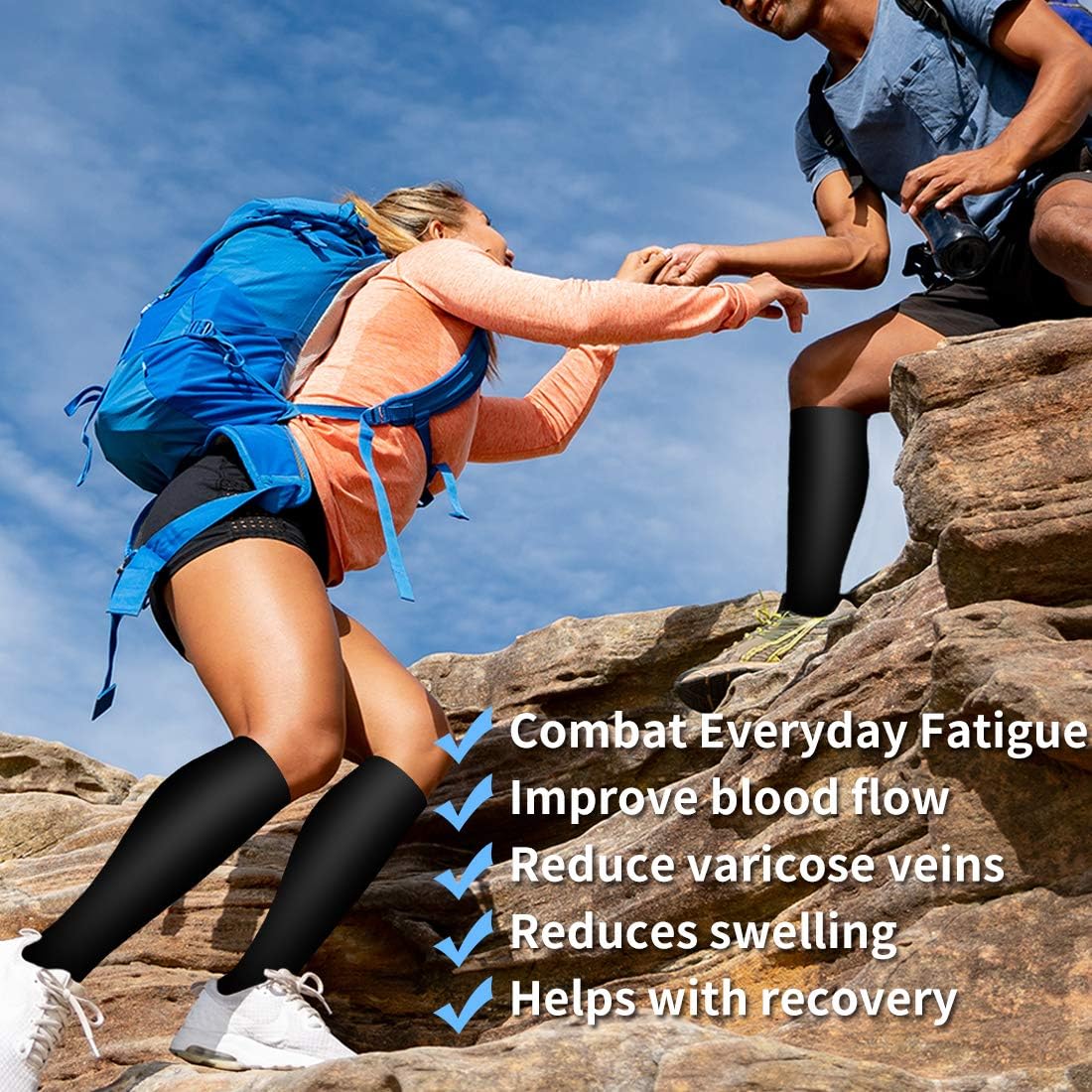 Copper Compression Socks for Women and Men(6 Pairs)-Best Support for Running, Athletic, Nursing, Travel