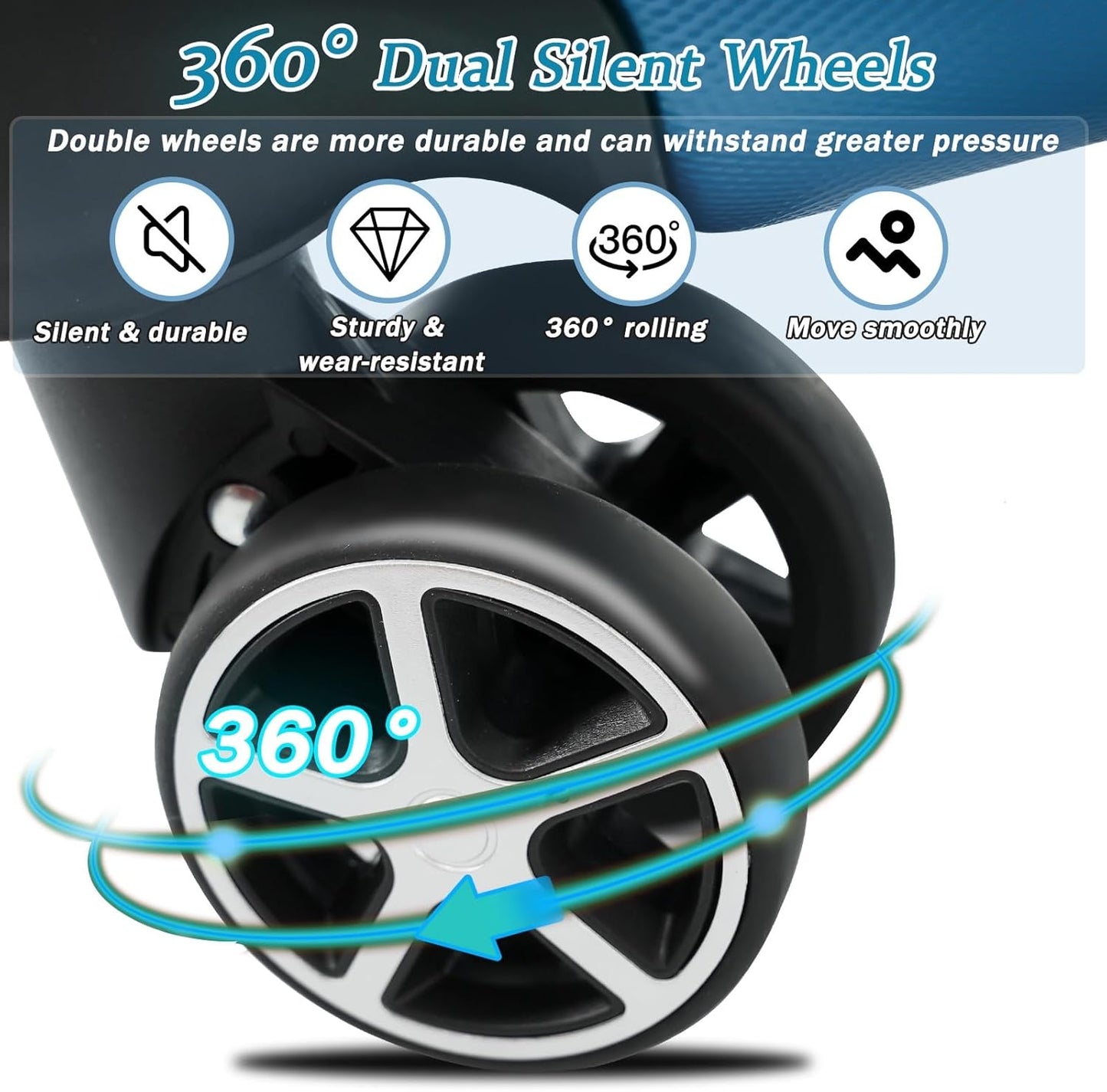 Merax 28 Inch Luggage Hardshell ABS Large Suitcase with Spinner Wheels Lightweight Durable Travel Checked Luggage for Road Trips Ink Blue