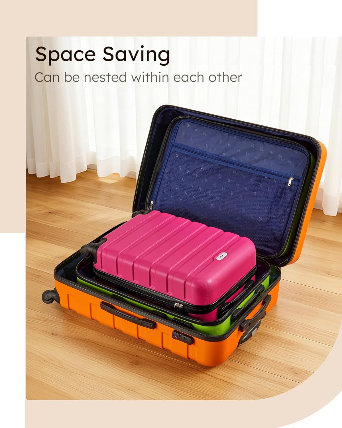 Suitour Luggage set 3 piece,Hardside Lightweight Suitcase Set with Spinner Wheel TSA Lock,20 24 28 inch Travel Suitcase