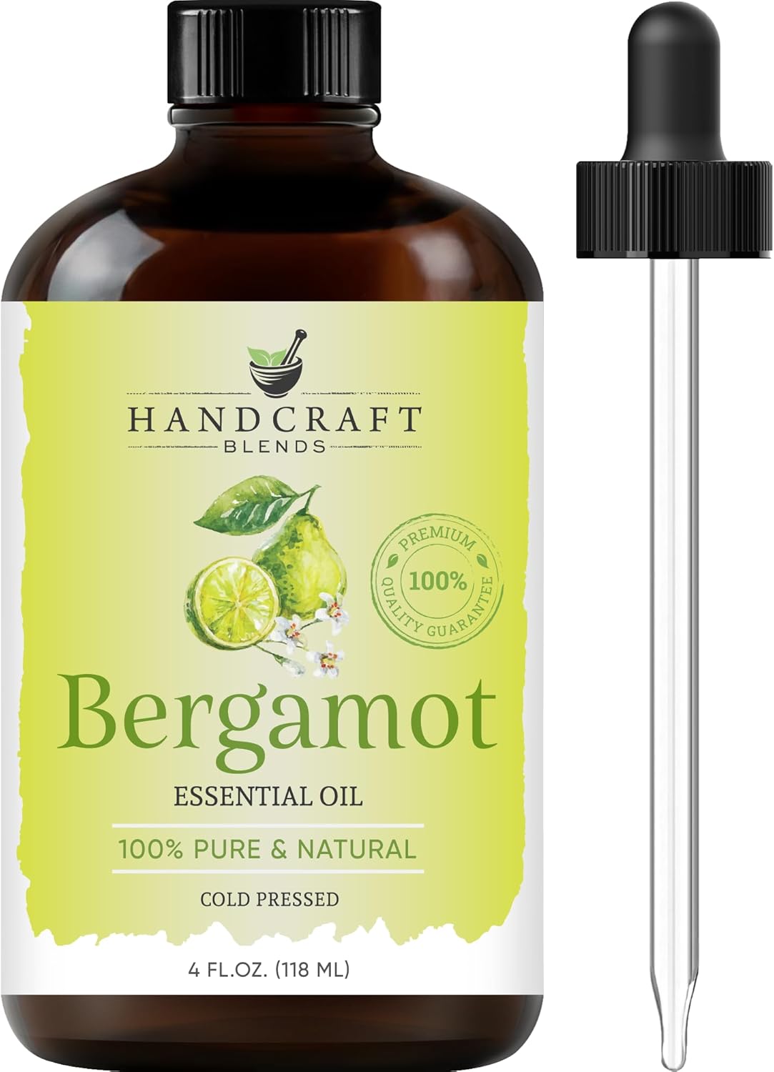 Handcraft Blends Bergamot Essential Oil – Huge 4 Fl Oz – 100% Pure and Natural – Premium Grade Essential Oil for Diffuser and Aromatherapy, Skin, Massage, Candle and Soap Making Fragrance