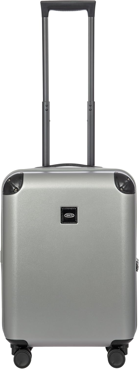 Bric's Amalfi Suitcase, Lightweight Expandable Hard Shell Luggage with Smooth 360° Wheels and TSA Lock 21" - Silver