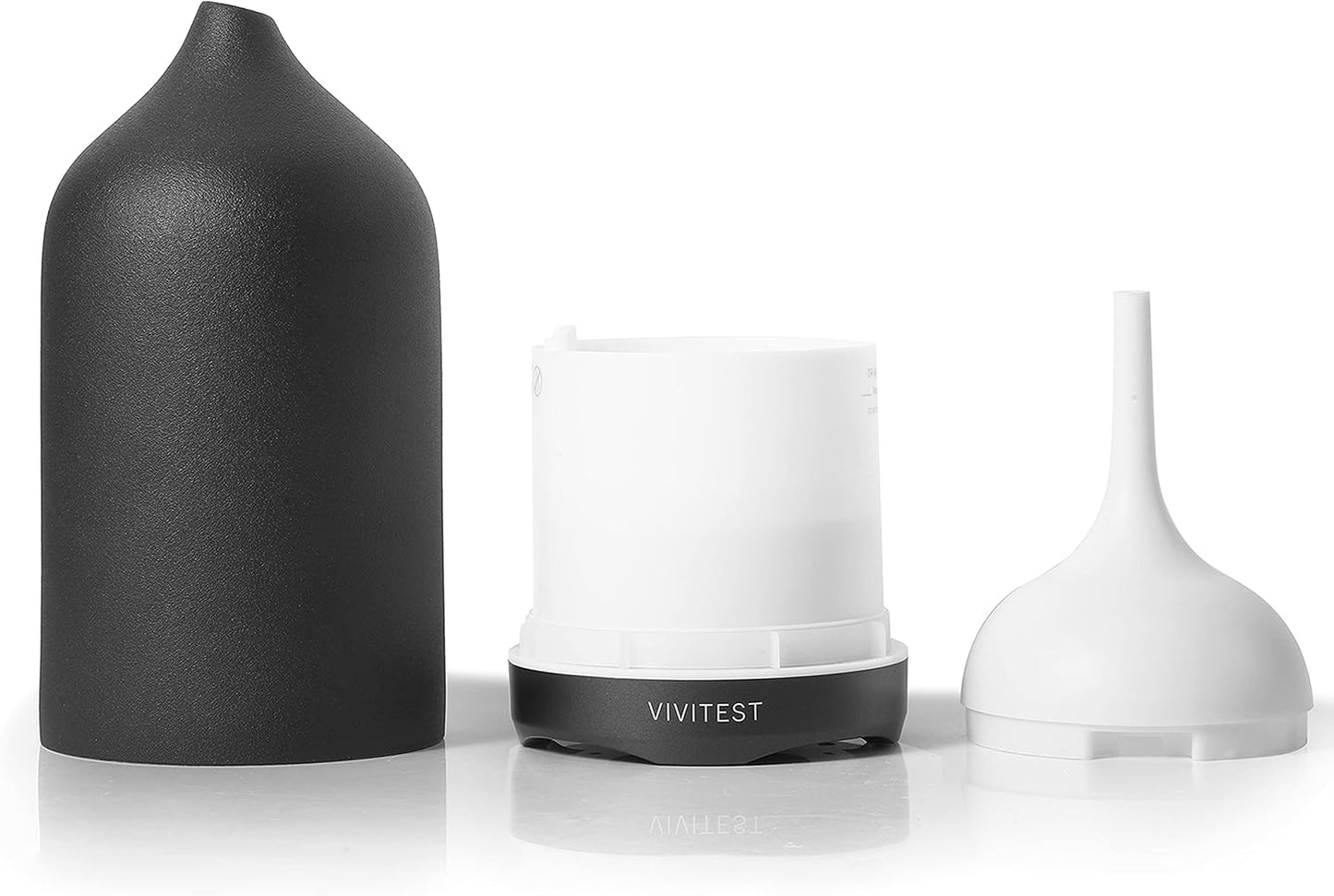 VIVITEST Diffusers for Essential Oils,Stone Oil Diffuser,Ceramic Essential Oil Diffusers Black for Home (250ML)