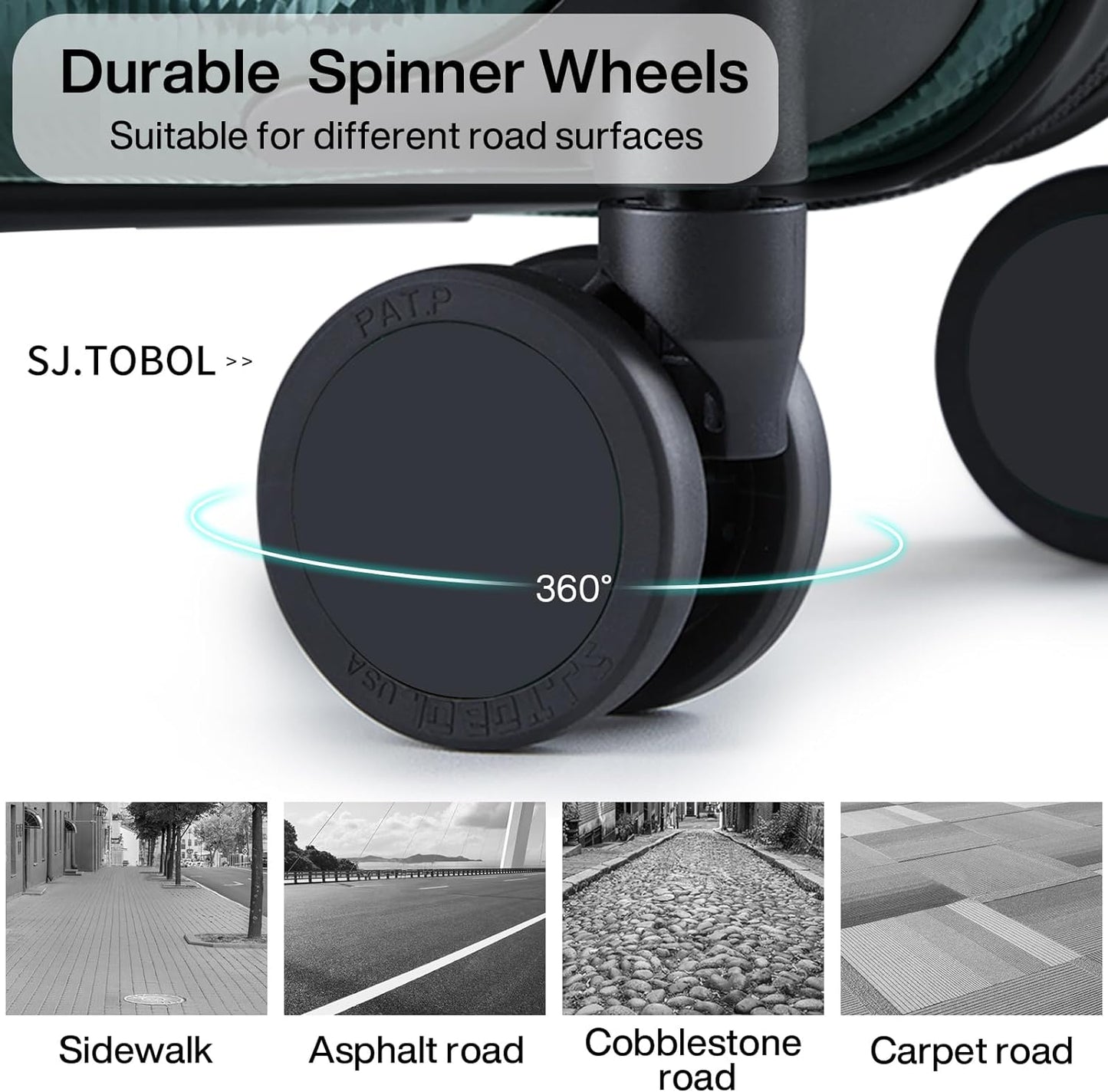 Hanke 24 Inch Luggage Suitcases With Spinner Wheels Lightweight PC Hard Shell Rolling Suitcase With Travel Lock,Checked-Medium 24-Inch(Blackish Green)