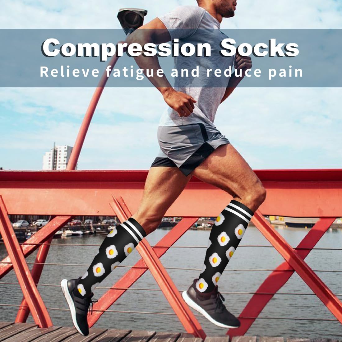 Bluemaple Compression Socks for Women & Men Circulation (6 Pairs) 15-20 mmHg is Best Support for Athletic Running Cycling