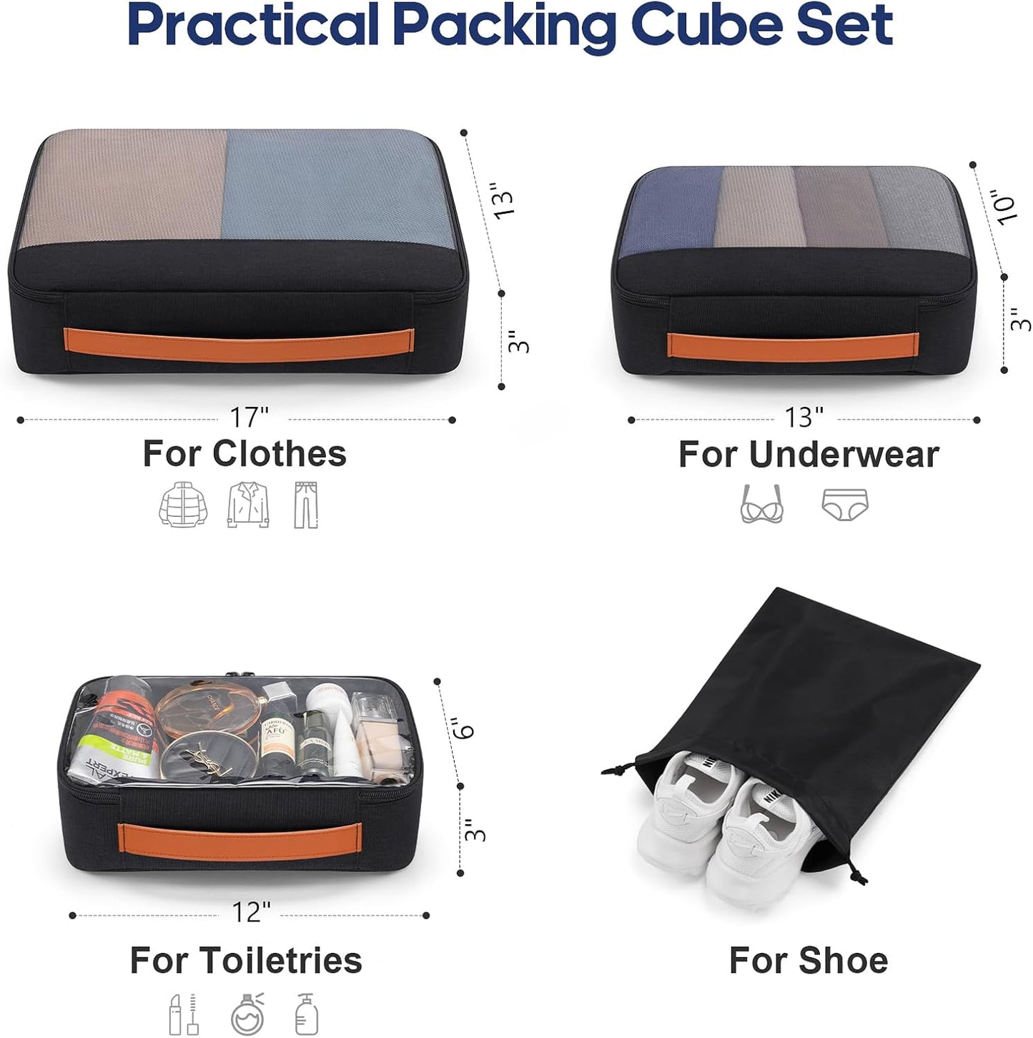 UKEIN Softside Expandable Carry On Luggage 22x14x9 Airline Approved, 20 Inch Carry On Suitcase with Wheels & TSA Lock, Travel Suitcase with 4-Piece Packing Bags for Women Men