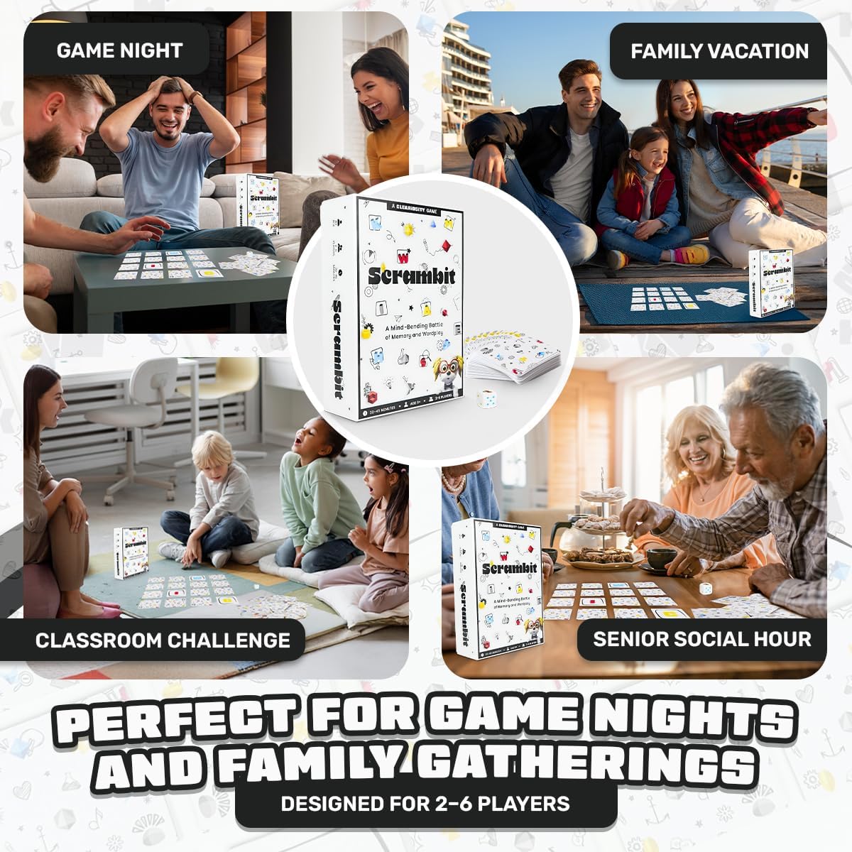 White Beetle Games Interactive Memory Game for Family Game Night, Travel Games for Kids 8-12 & Adults, Educational & Fun Matching Activity for The Family, Spelling & Word Play for Ages 8+
