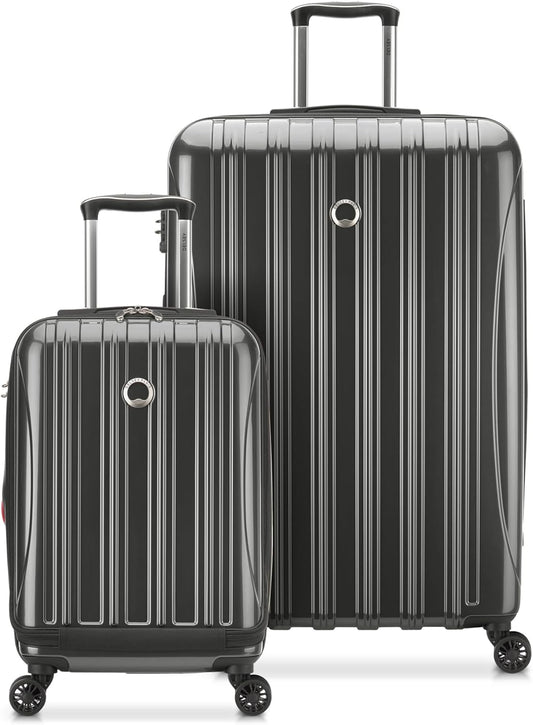 Delsey Luggage Aero 2 Piece Set (19"/29") Spinner Suitcase (Charcoal)