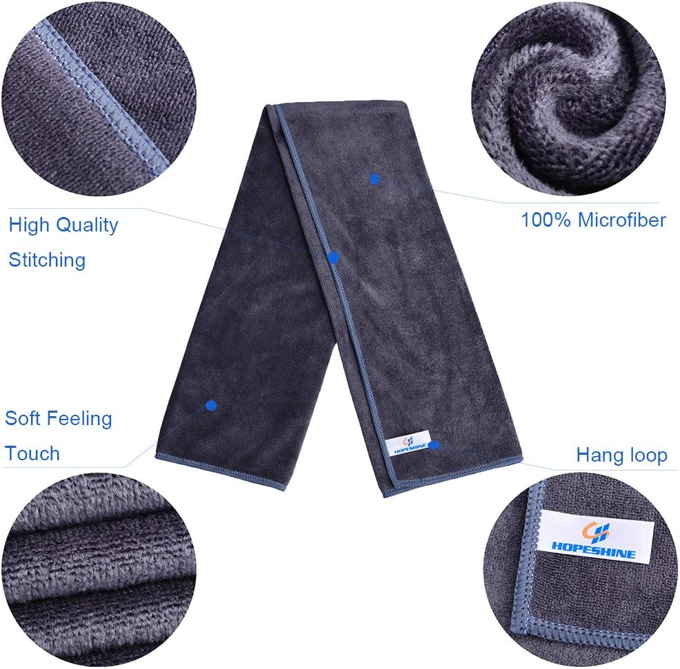 HOPESHINE Gyms Towels for Men & Women Microfiber Exercise Fitness Home Absorbent Sweat Yoga Towels Sports Towels Soft Fast Drying 16inch x32inch 3-Pack