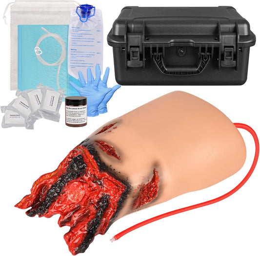 Wound Packing Thigh Trainer Kit with Tourniquet, Lower Extremity Trauma Trainer for First Aid and Military Training, Tourniquet Training Leg