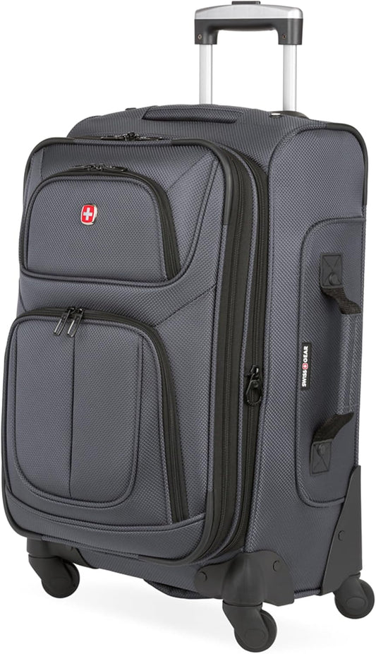 SwissGear Sion Softside Expandable Luggage, Dark Grey, Carry-On 21-Inch