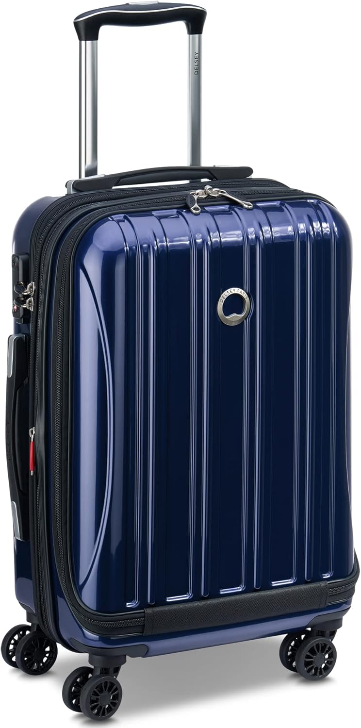 DELSEY PARIS Helium Aero Hardside Expandable Luggage with Spinner Wheels, Blue Cobalt, Carry-On 19 Inch