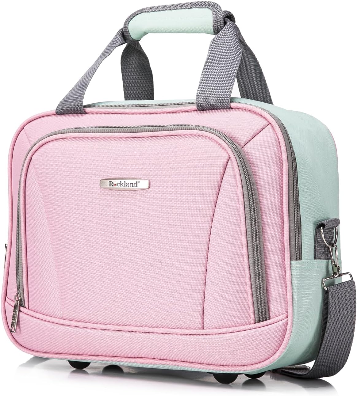 Rockland Melbourne Hardside Expandable Spinner Wheel Luggage Set, Mint, Carry-On 20-Inch and Tote 14-Inch