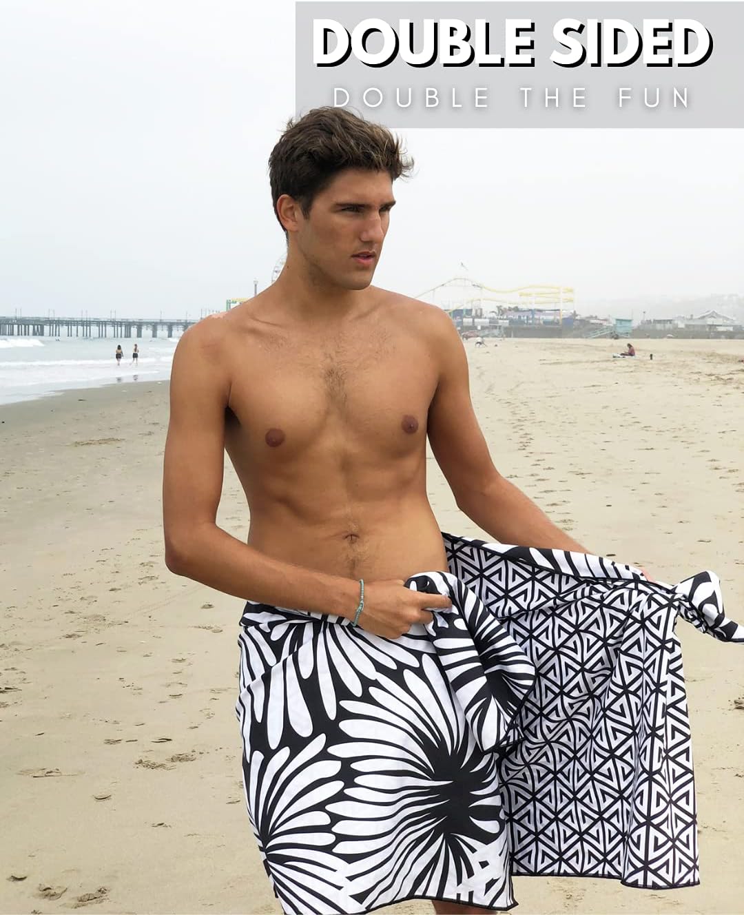 ECCOSOPHY Microfiber Beach Towel - Sand Free Towels are Quick Dry, Light Weight, Super Absorbent - Perfect Pool, Travel, Cruise, Camping Essentials - Oversized Extra Large for Adults 71x35 in