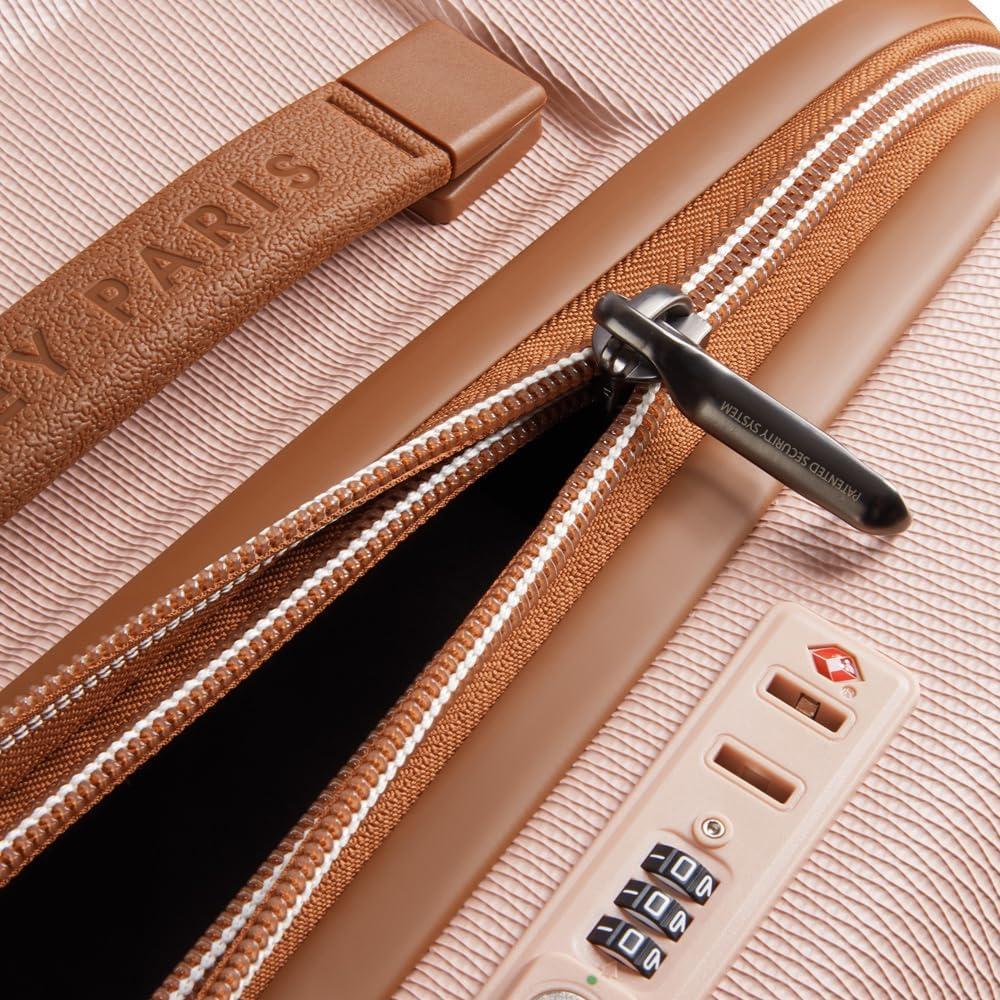 DELSEY PARIS Chatelet Air 2.0 Hardside Luggage Trunk with Spinner Wheels, Blush Pink, Checked-26 Inch Trunk