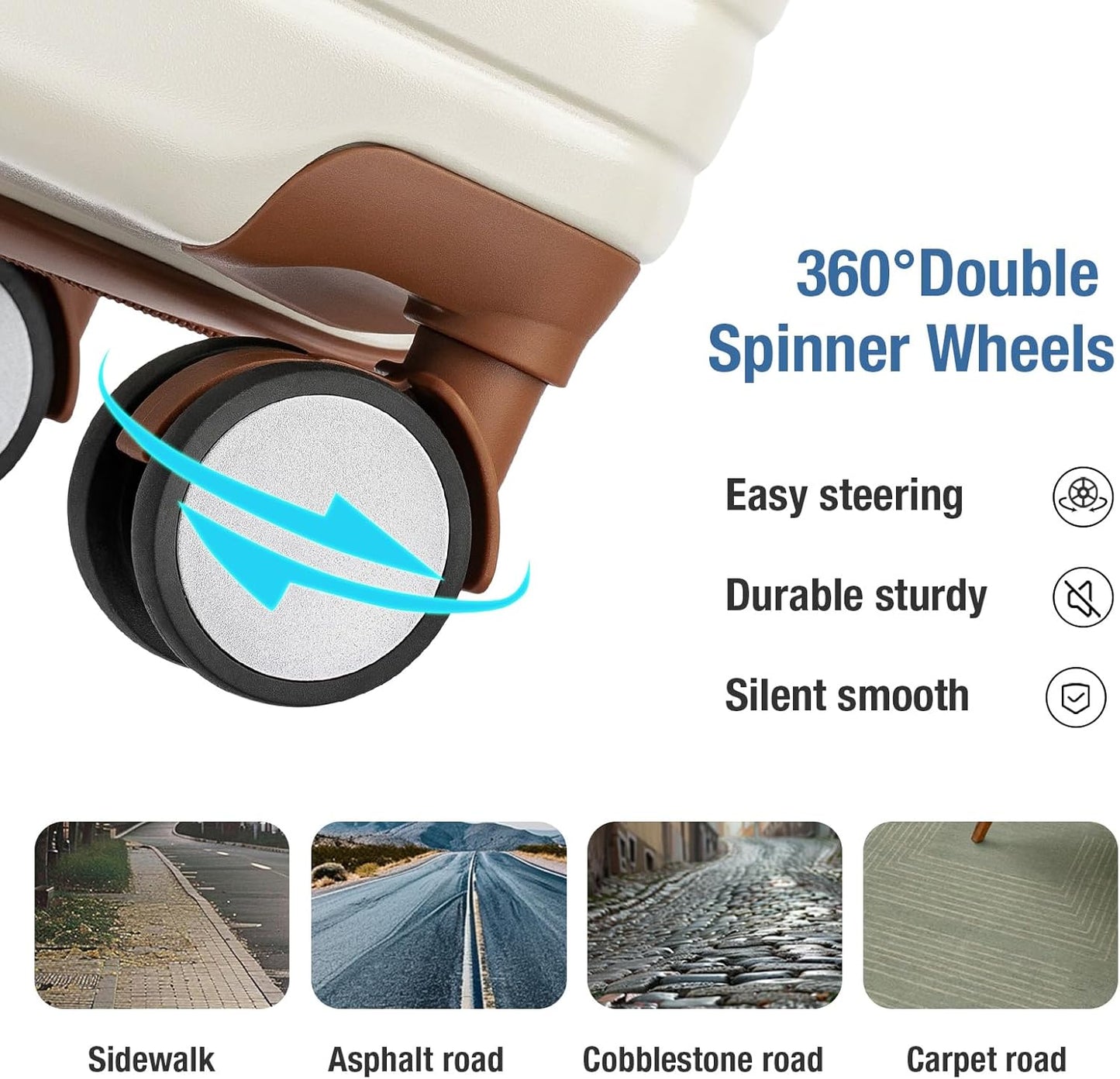 KYME Carry On Luggage 22x14x9 Airline Approved with TSA Lock Hard Shell Carry On Suitcase Lightweight Suitcases with Wheels Small Luggage for Men Women,Carry-On 20 Inch,Beige