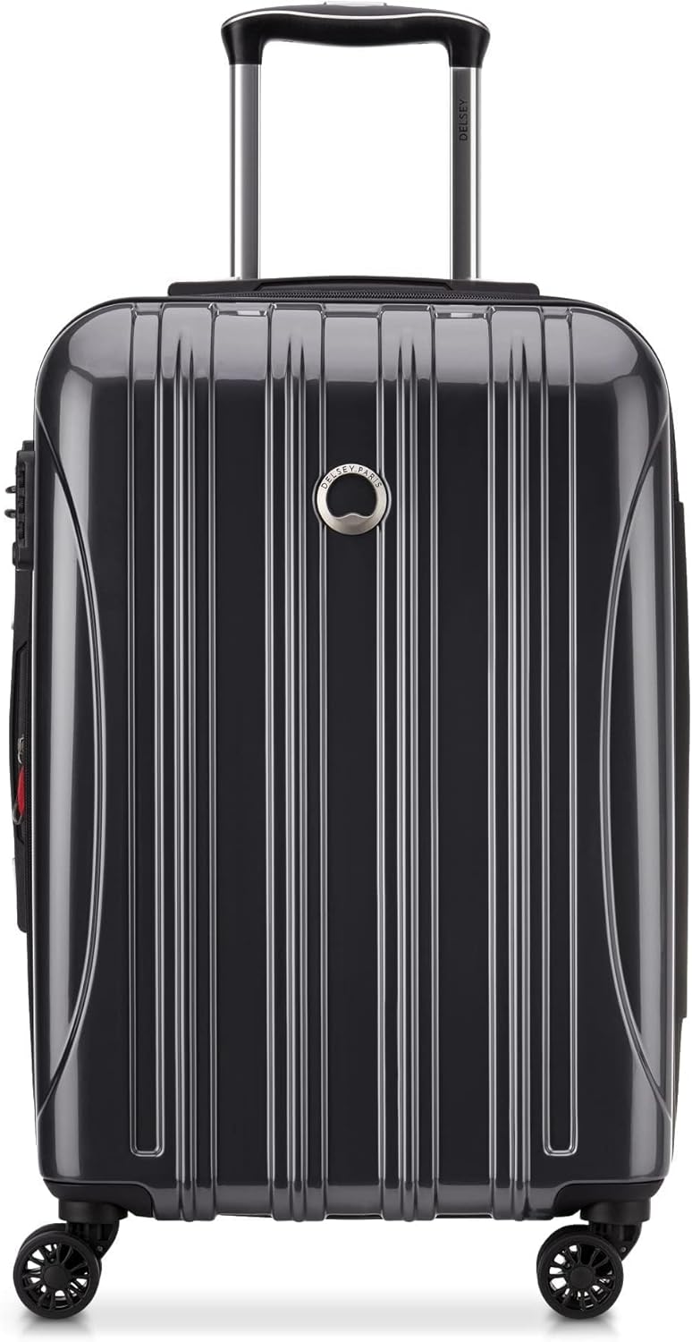 Delsey Luggage Aero 2 Piece Set (21" & 25") Spinner Suitcase (Titanium)