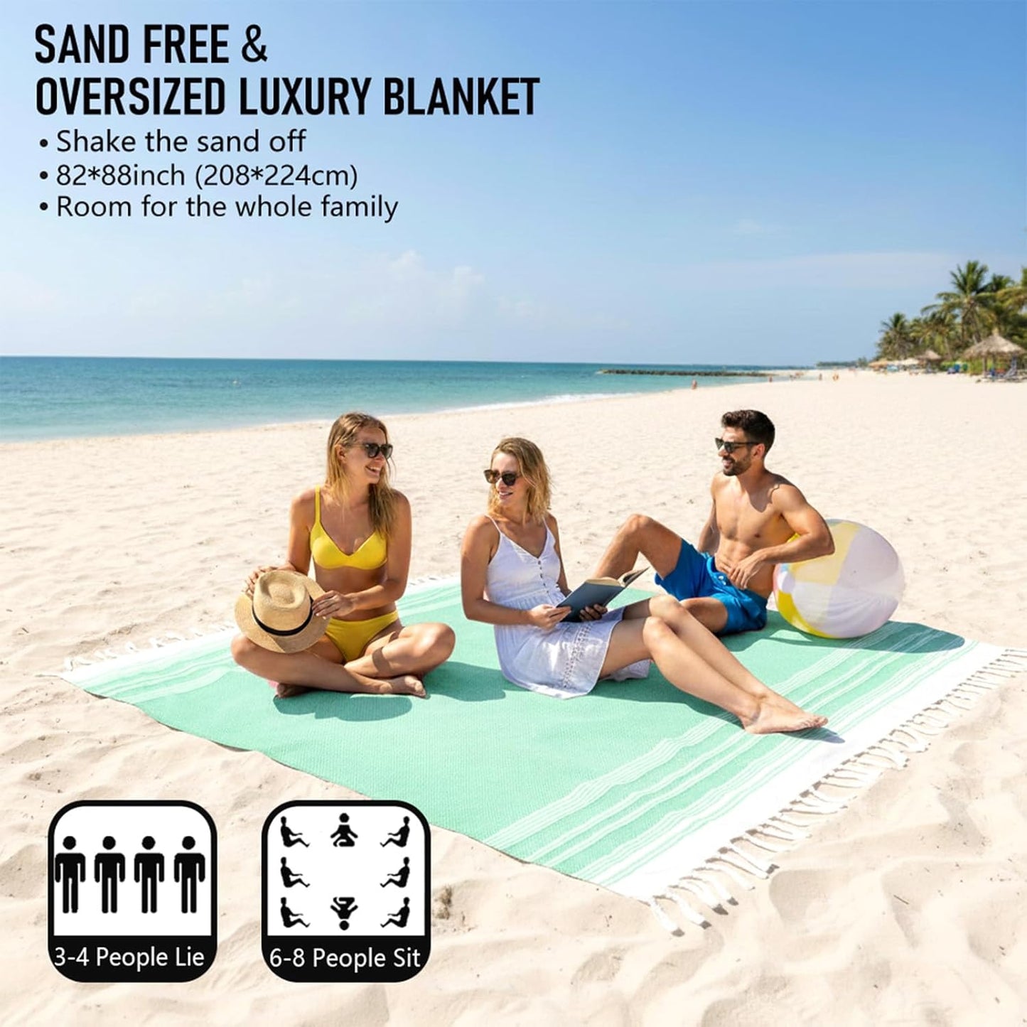 Oversized Turkish Beach Towel Blanket Cotton Giant XL Sandproof Towels Huge Linen XXL Extra Large Big Throw Quilt Blankets for Adults Cloud Travel Camping Glamping Accessories Essentials
