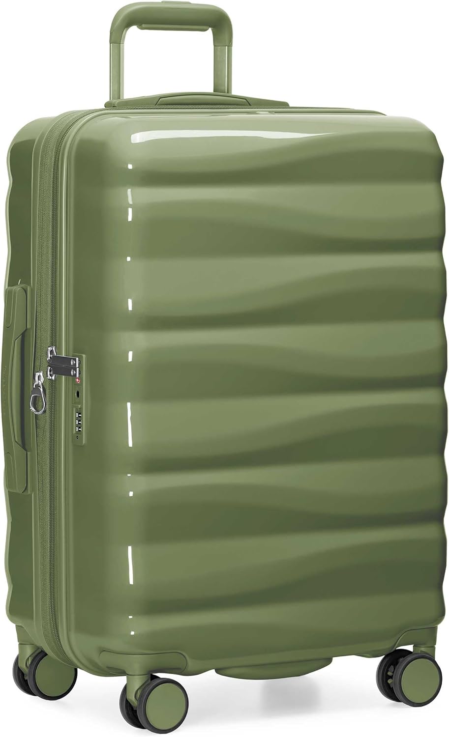 Traveler's Choice Edinburgh II Hardside Spinner Luggage with TSA Lock, Green, 25" Medium