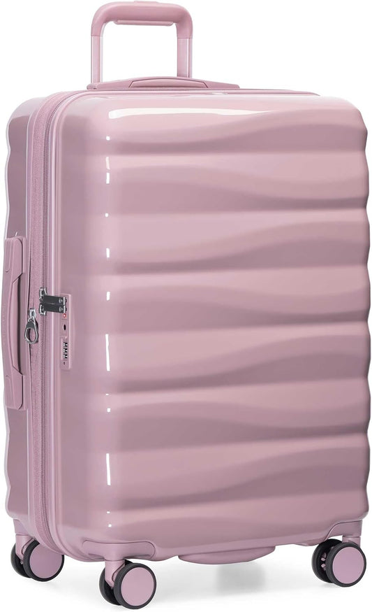 Traveler's Choice Edinburgh II Hardside Spinner Luggage with TSA Lock, Pink, 25" Medium