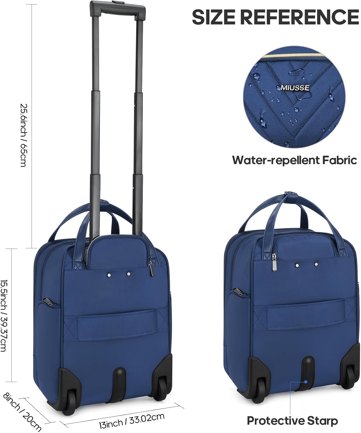 Carry-on Underseat 16-inch Luggage with Wheels, Softside Rolling Carry-on, Lightweight Travel Suitcase for Men Women, Personal Item Rolling Travel Bag