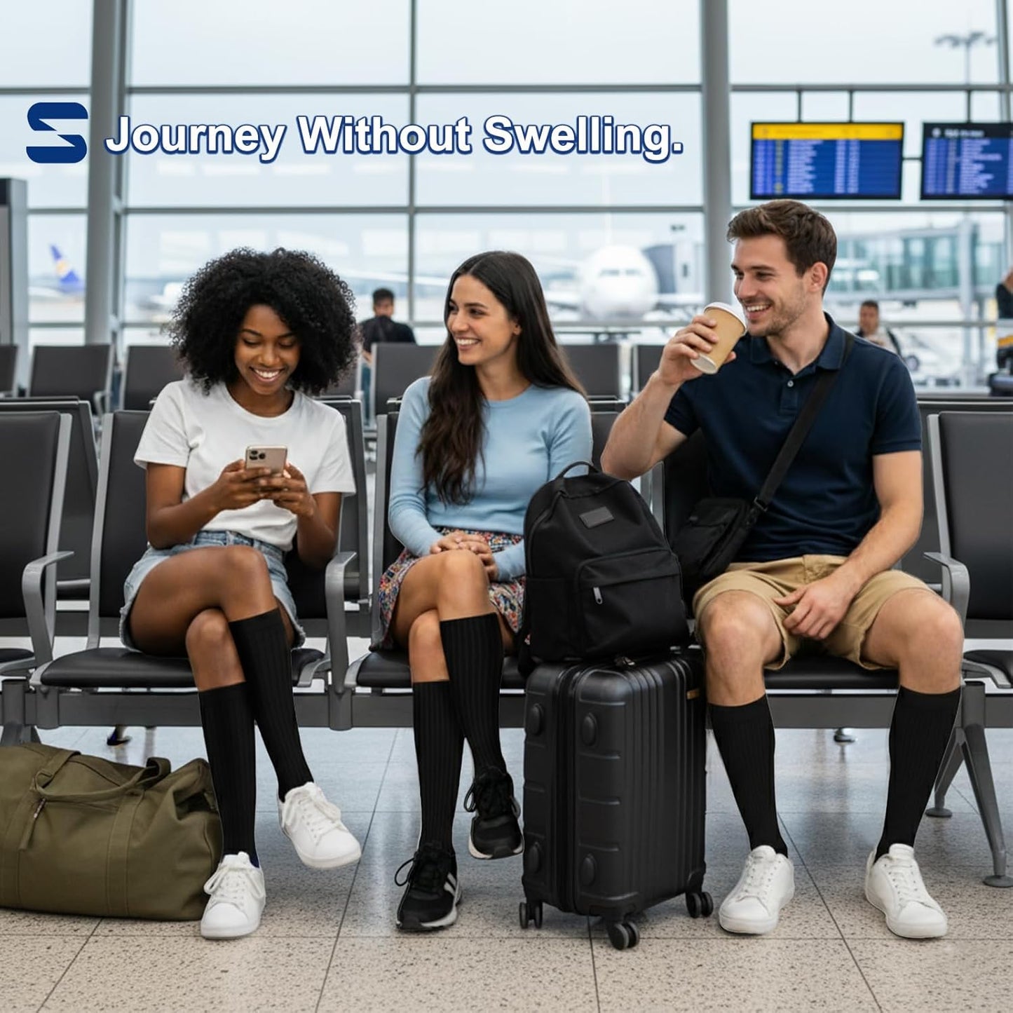 Compression Socks for Women and Men Circulation (3 Pairs) is Best Support for Running Athletic Cycling Hiking