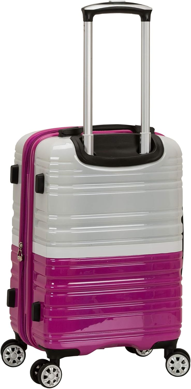 Rockland Melbourne Hardside Expandable Spinner Wheel Luggage, 2TONEWHITE, 2 Piece (20"/28")