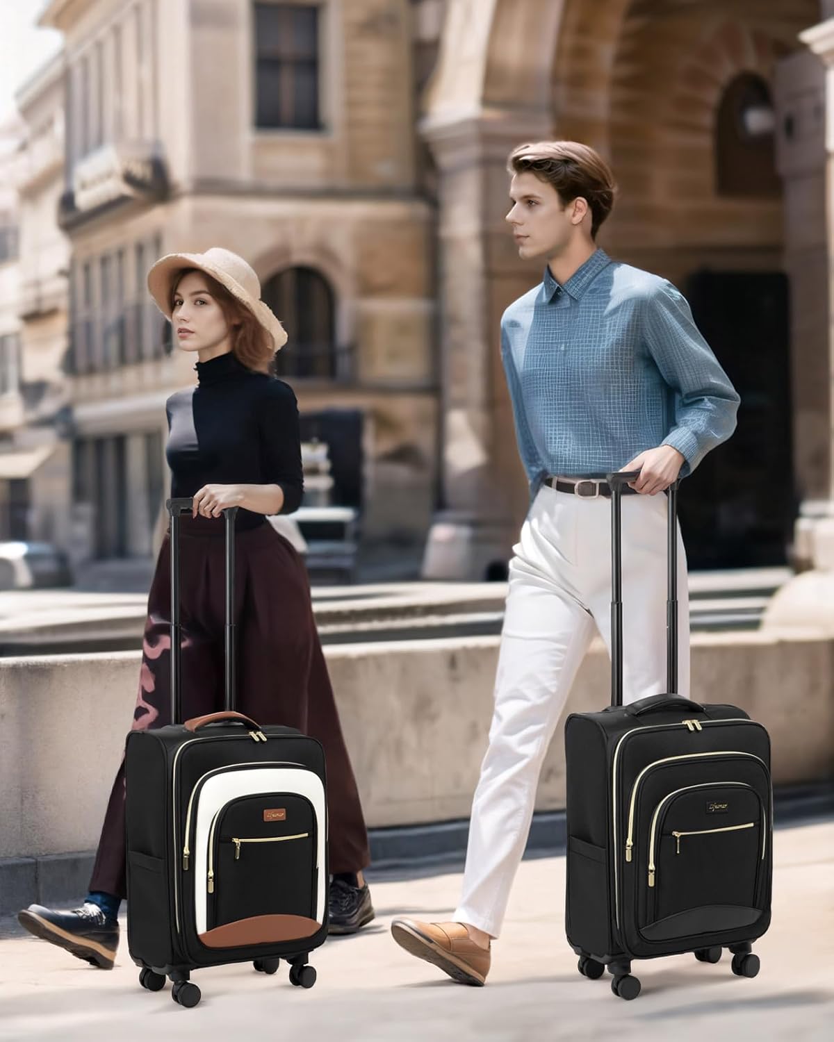 Carry On Luggage 22x14x9 Airline Approved, 20 Inch Softside Suitcase with 360° Spinner Wheels & TSA Lock, Ultra-Lightweight Water-Resistant Large Capacity Luggage for Women & Men