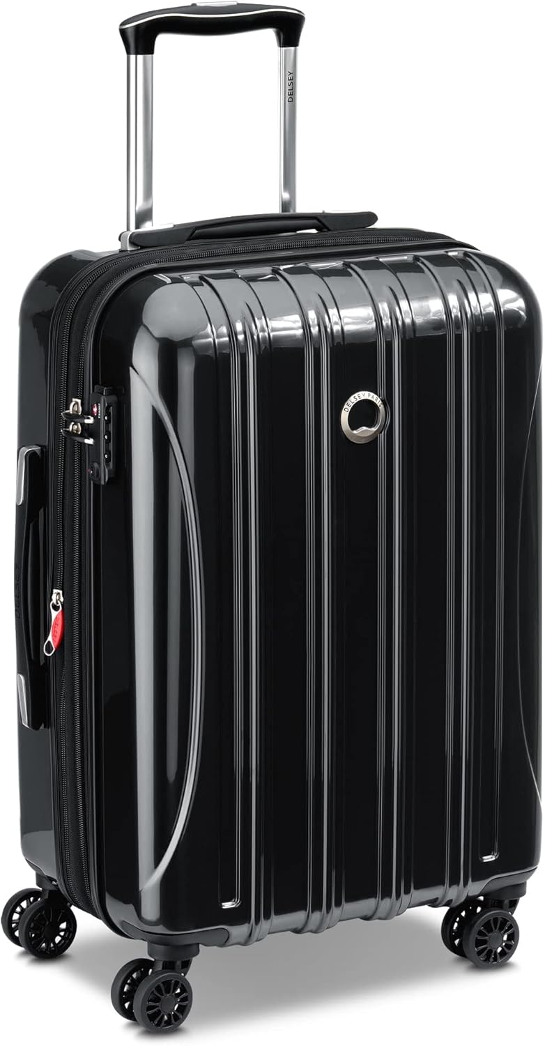 DELSEY PARIS Helium Aero Hardside Expandable Luggage with Spinner Wheels, Black, Carry-On 21 Inch