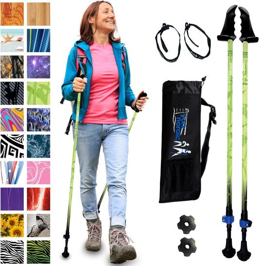 York Nordic Motivator Walking Poles for Balance and Rehab - Patented Stability Grips - Lightweight, Adjustable, and Collapsible - 2 Pieces Adjustable w/flip Locks - Heights 4'6" up to 6'2" - 230 lbs