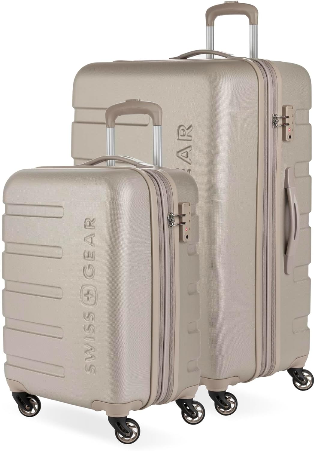 SwissGear 7366 Signature Hardside Expandable Luggage with Spinner Wheels, TSA Lock, Cup-Holder, Sand, 2-Piece Set (19/27)