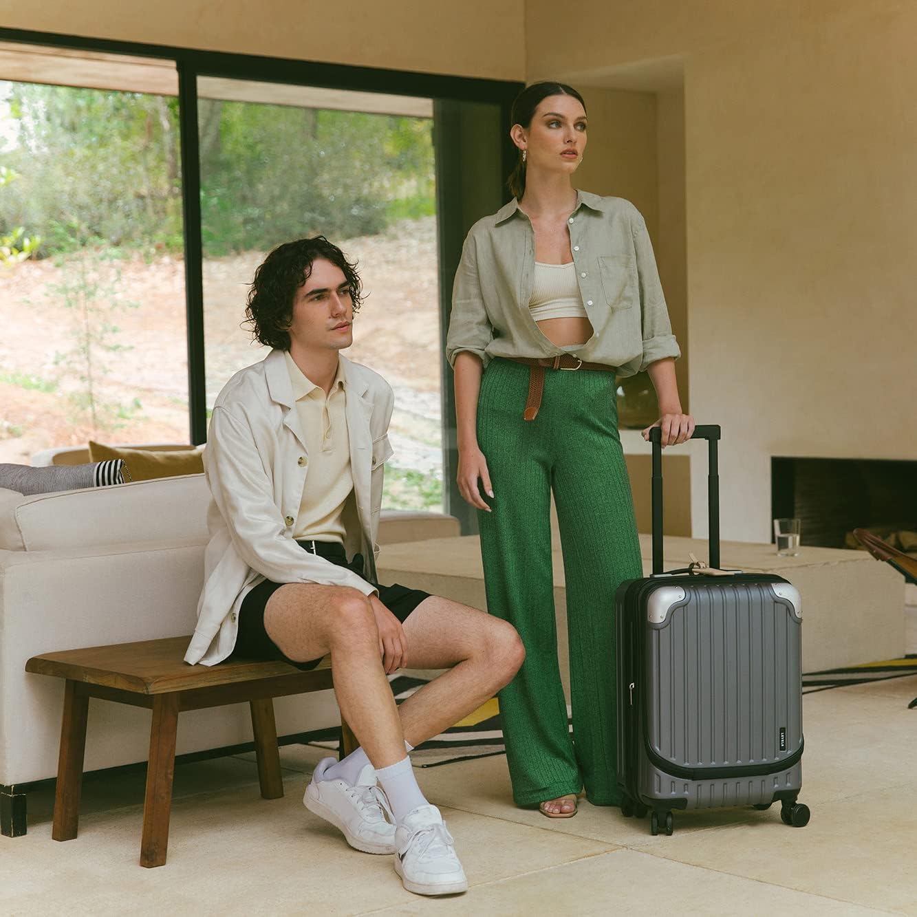 LEVEL8 Grace Carry on Luggage, 20 Inch Expandable Hard Shell Suitcases with Wheels, Abs+Pc Harshell Spinner Luggages with Tsa Lock, Travel Bag for Women Men, Grey