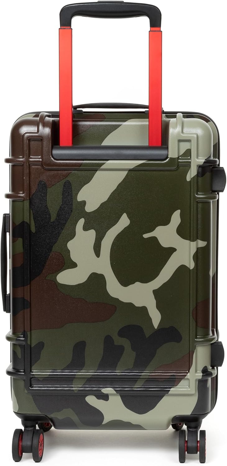 EASTPAK Resist'R Zip S – 34L Hardshell Suitcase with Dual Compartments, TSA Lock, Silent 360° Spinner Wheels & Water-Resistant Design, Camo