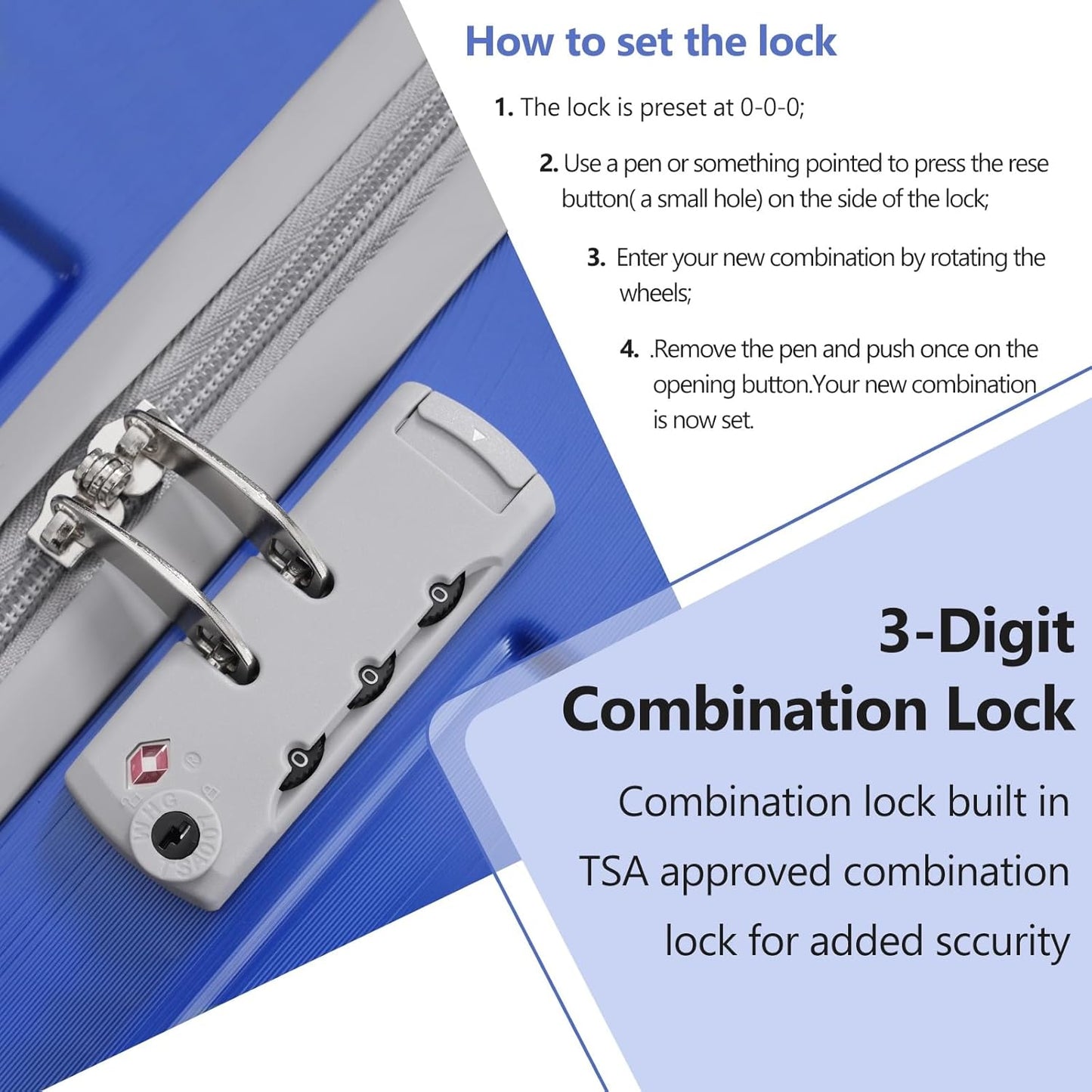 Merax Luggage Set 3 Piece, 20 Inch Carry on Spinner Suitcase with Corner Guards, Lightweight Durable, Airline Approved for Business or Weekend Travel
