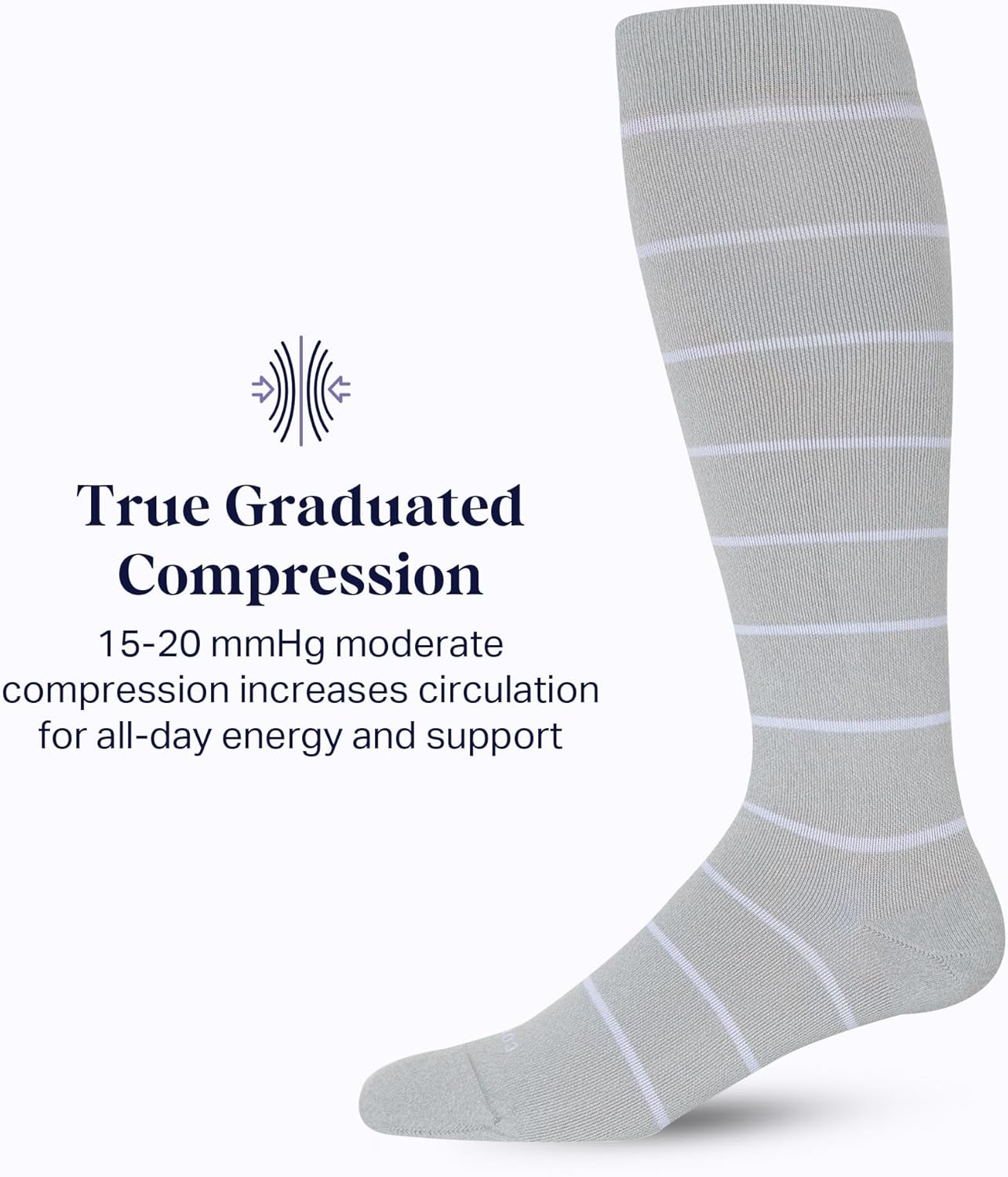 Comrad Nylon Knee High Socks - 15-20mmHg Graduated Compression Socks - Soft & Breathable Support Unisex Socks