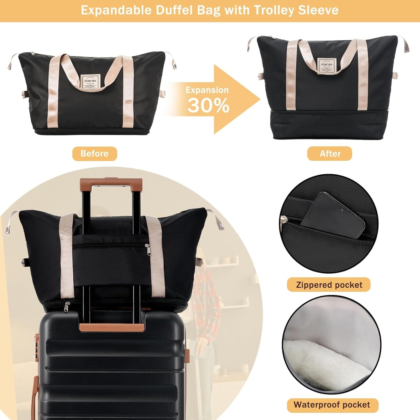 Merax Luggage Set 13 Piece, Hardshell ABS Suitcases with 8 Silent Spinner Wheels, Durable and Lightweight Travel Luggage for Family Trips, Black Brown