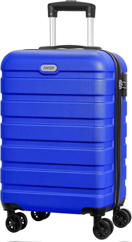 AnyZip Luggage PC ABS Hardside Lightweight Suitcase with 4 Universal Wheels TSA Lock Carry-On 20 Inch Blue
